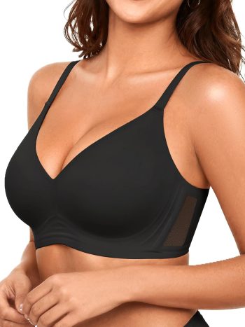 Wireless Jelly Bras for Women - Full Coverage Supportive Seamless No Underwire Bra Comfy Tshirt Bra Anti Sagging Breast Bras